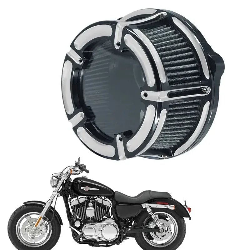 For Harley XL Sportster 883 1200 Softail Dyna Touring Big-Twin Twin Cam FLT FLST FXDLS M8 Clear Air Cleaner Filter Kit Contrast