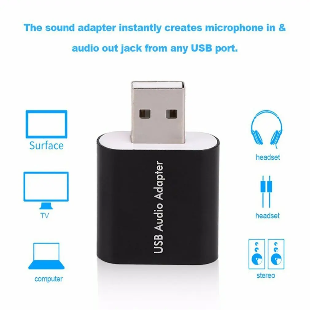

Hot USB External Stereo Sound Adapter No Drivers Needed for Windows and Mac Plug and Play Sound Card Adapter Converter Notebook