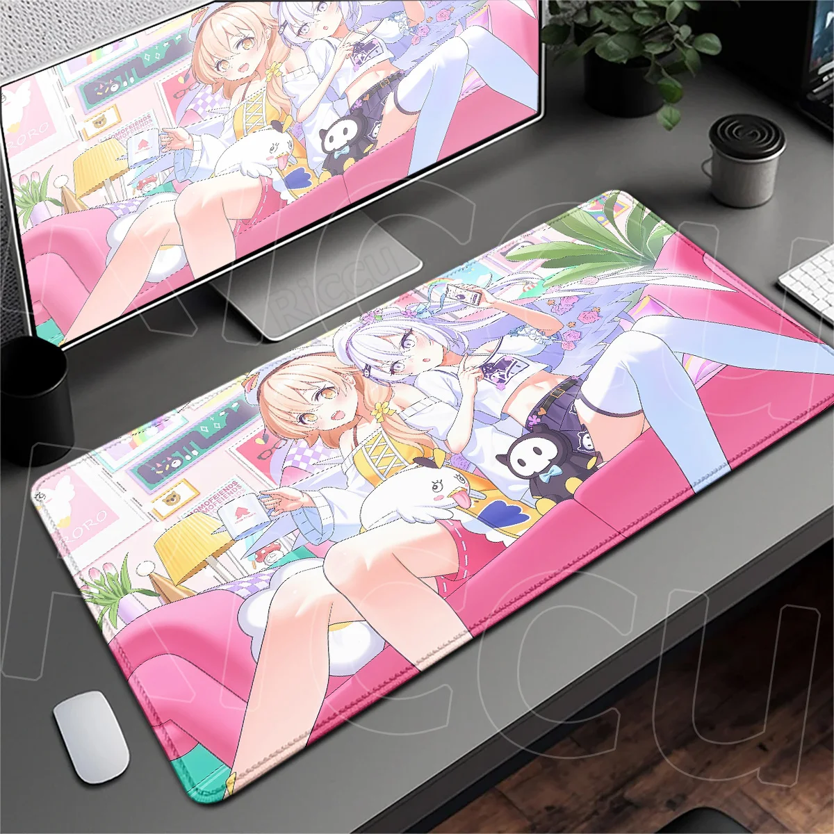 Office Notebook Gaming Desktop Keyboard Mat XXL Cute Girl Shirasu Azusa Blue Archive Anime Mouse Pad Large PC Rubber Accessories