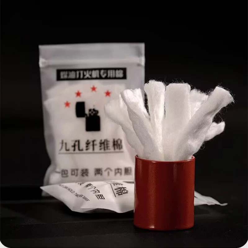 2Pack Nine Hole Fiber Cotton For Zippo Zorro Gas Lighter High Oil Storage Rate Prevent Volatilize Cotton Inner Replace Part view 2