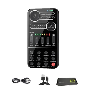 896F K9 live sound card external micro USB headset microphone live broadcast sound card for mobile phone computer PC