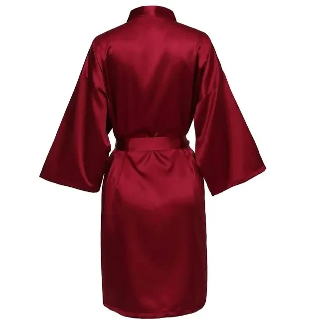 Hochzeits feier Team Braut Robe ohne Buchstaben Kimono Satin Pyjama Brautjungfer einfachen Bademantel sp088