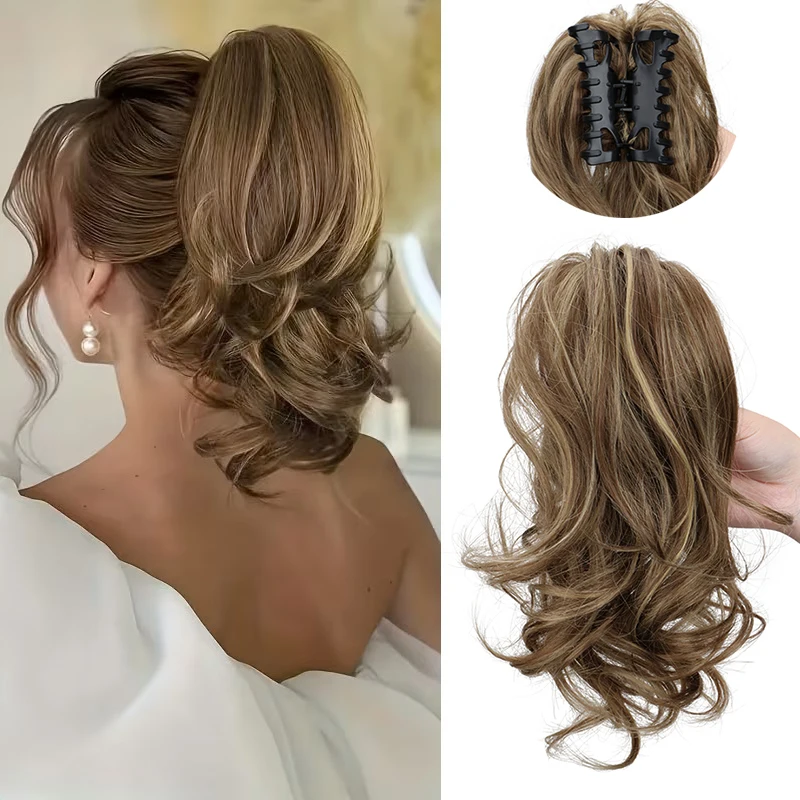 

12Inch Synthetic Short Curly Claw Clip-in Ponytail Easy to Wear for Women Daily Use Party