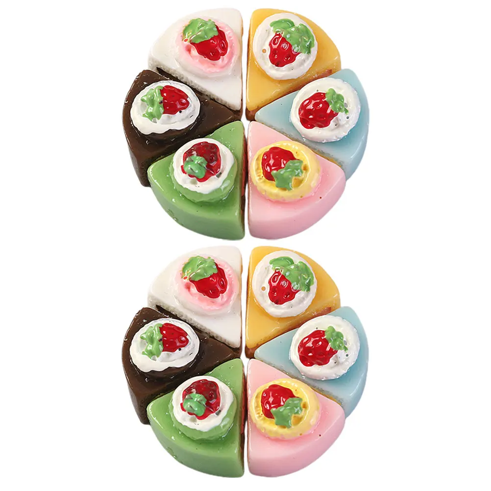 

12Pcs Miniature Cake Dessert Compact Simulated Cake Decor for Kitchen Display Resin Fake Food Prop Accessory