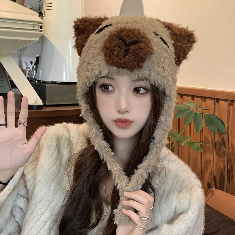 أزياء الشتاء الدافئة فو الفراء قبعة صغيرة الباردة واقية رشاقته الدافئة الدب قبعة المنغولية قبعة النساء الملحقات