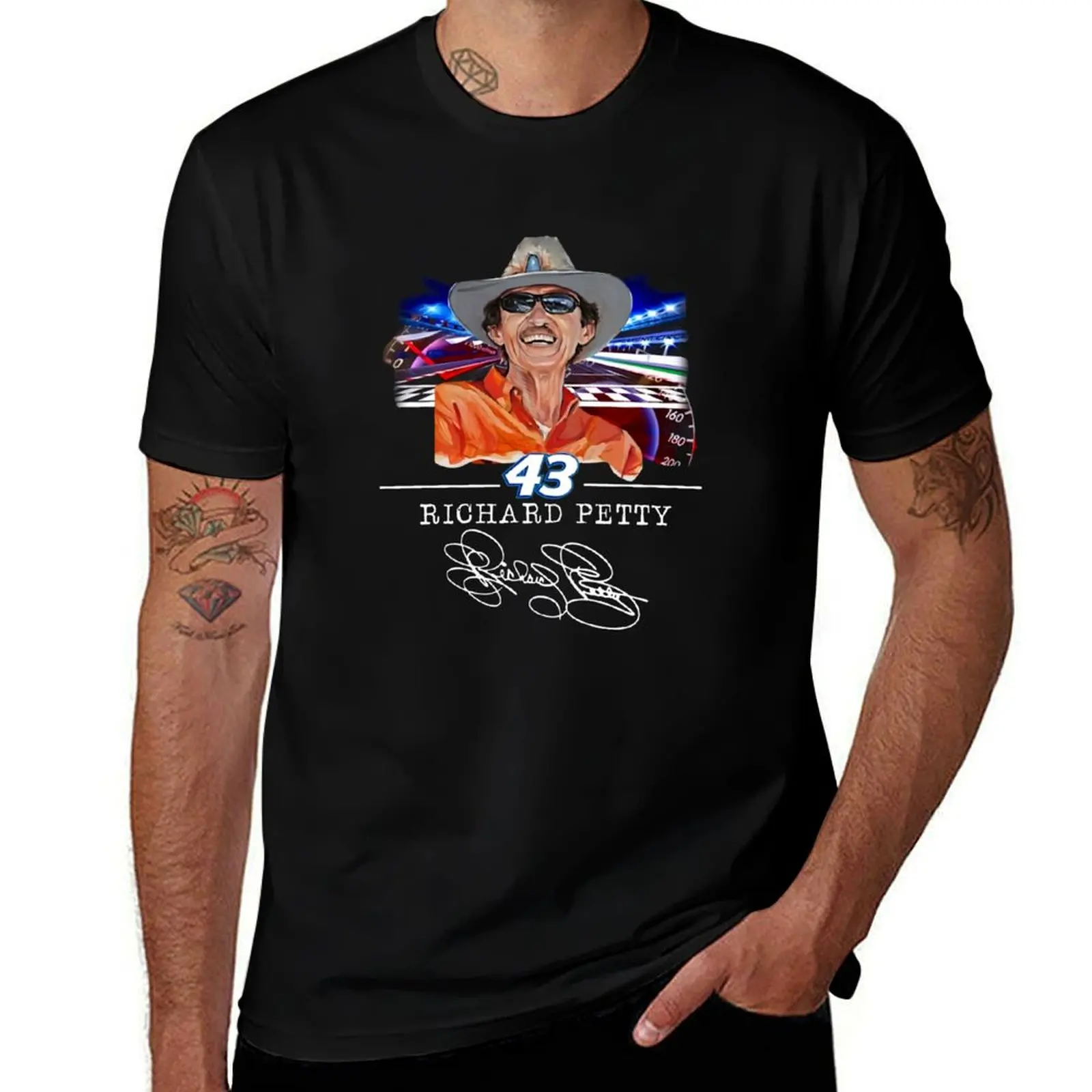

43 signature of richard petty T-Shirt Light Athletic Short Sleeve Tee Shirt