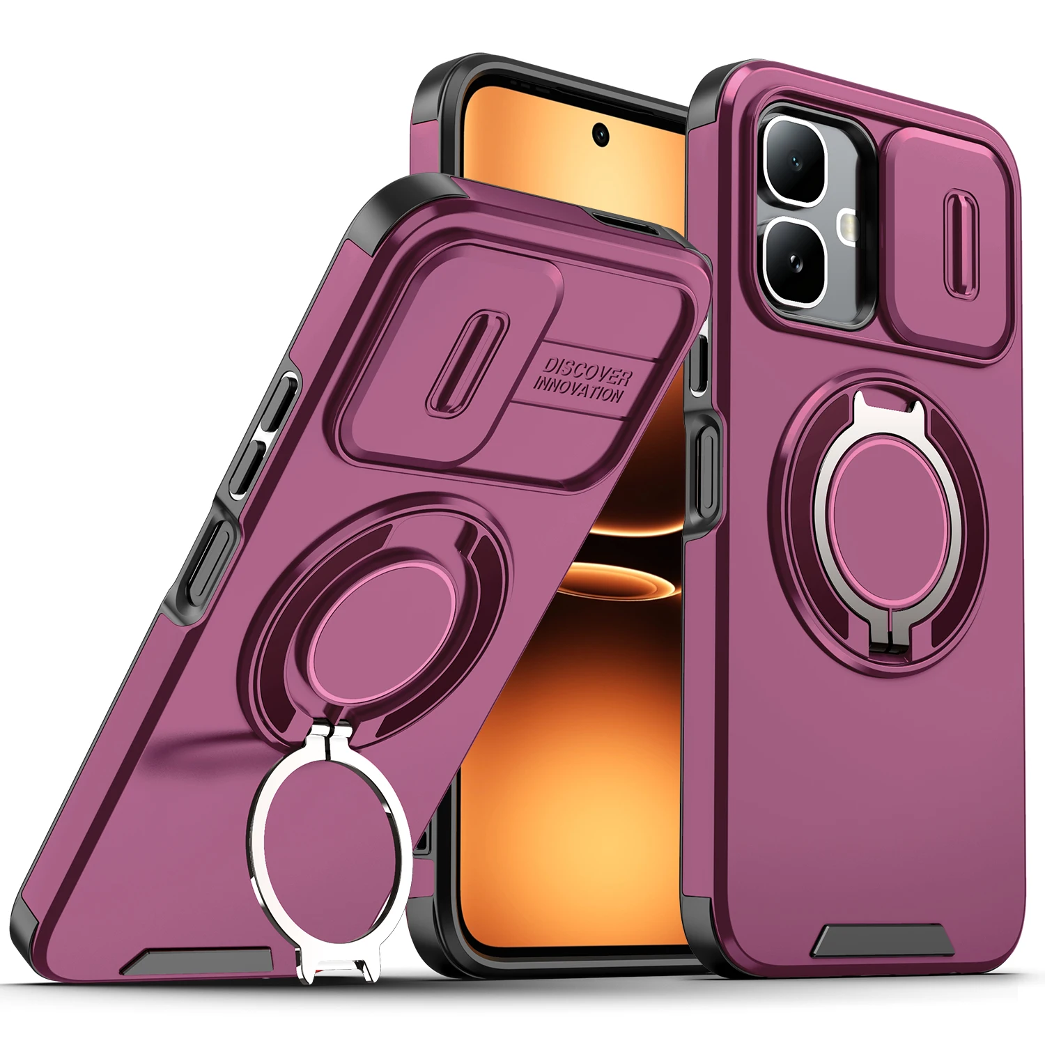 For Infinix Smart 10 4G Case Infinix Smart 20 Cover New Armor Case Slide Lens Protect Magnetic Ring Holder Cover