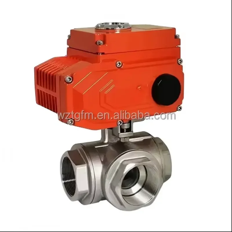 304/316 Stainless Steel Threaded 4-Way Electric Ball Valve Intelligent Control Valve Industrial Motorized Diverter Valve