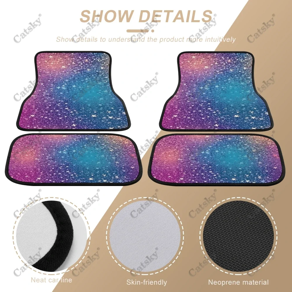 Abstract Pastel Glitter Print Auto Floor Mats Carpet, Customized Car Floor Mats All Weather Automotive Floor Pad for Stylish