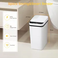 12L smart sensor trash can for home bathroom waterproof wastebasket kitchen electric automatic narrow side garbage bin with lid