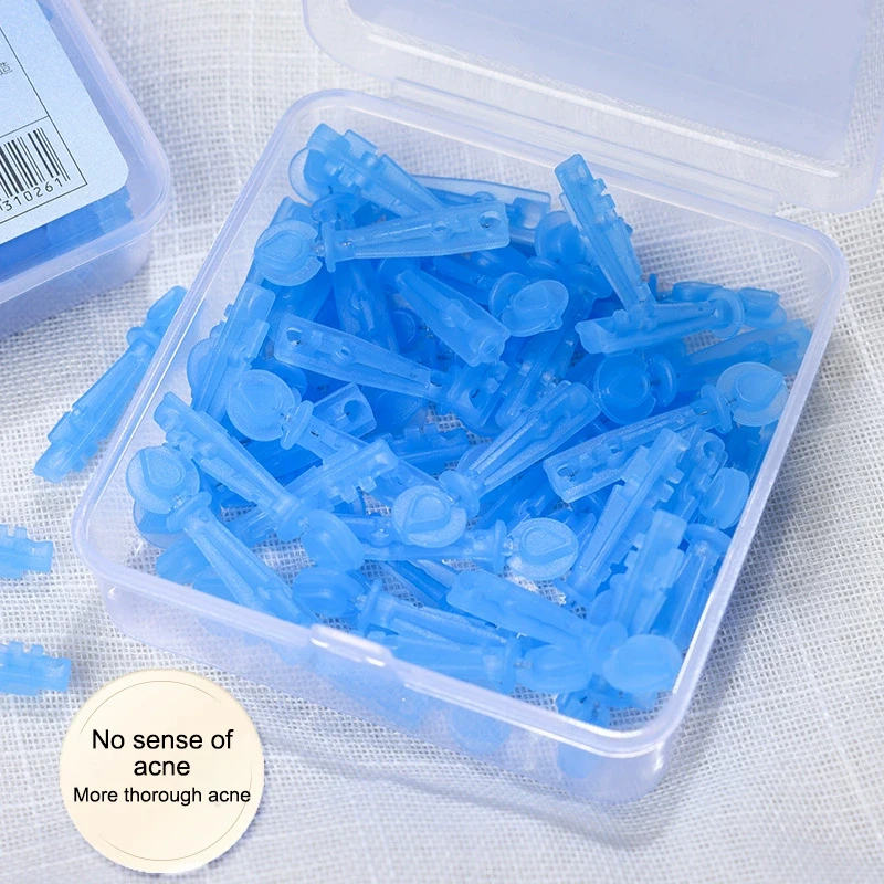 50 個使い捨てにきびにきびポッパー針にきび白頭にきび閉じた口プロフェッショナル滅菌クリアにきび針