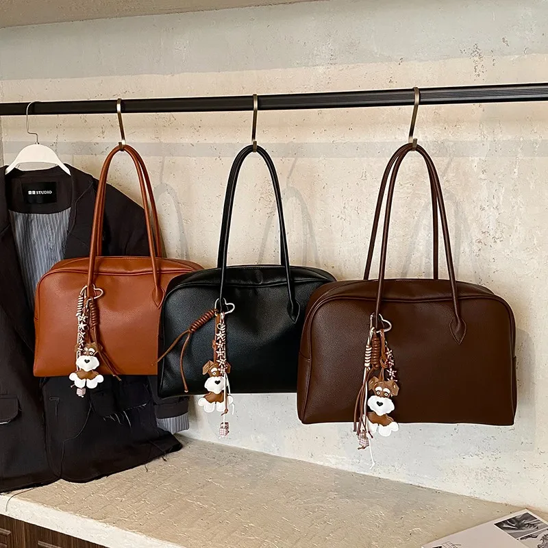 

2025 Casual Portable Women Tote Bag Fashion Underarm Pouch Large Capacity Pu Leather Shoulder Bag Retro Crossbody Bag travel