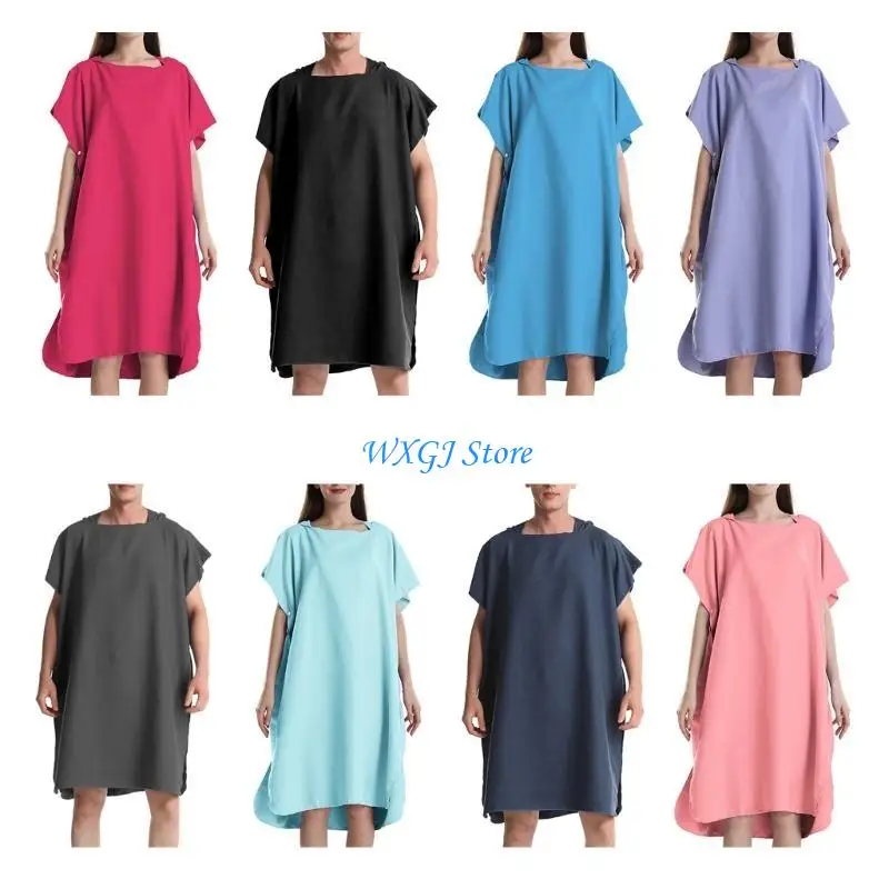 37JE Quick Drying Hooded Towel Changing Robe for Surfing Swimming Wetsuit Changing