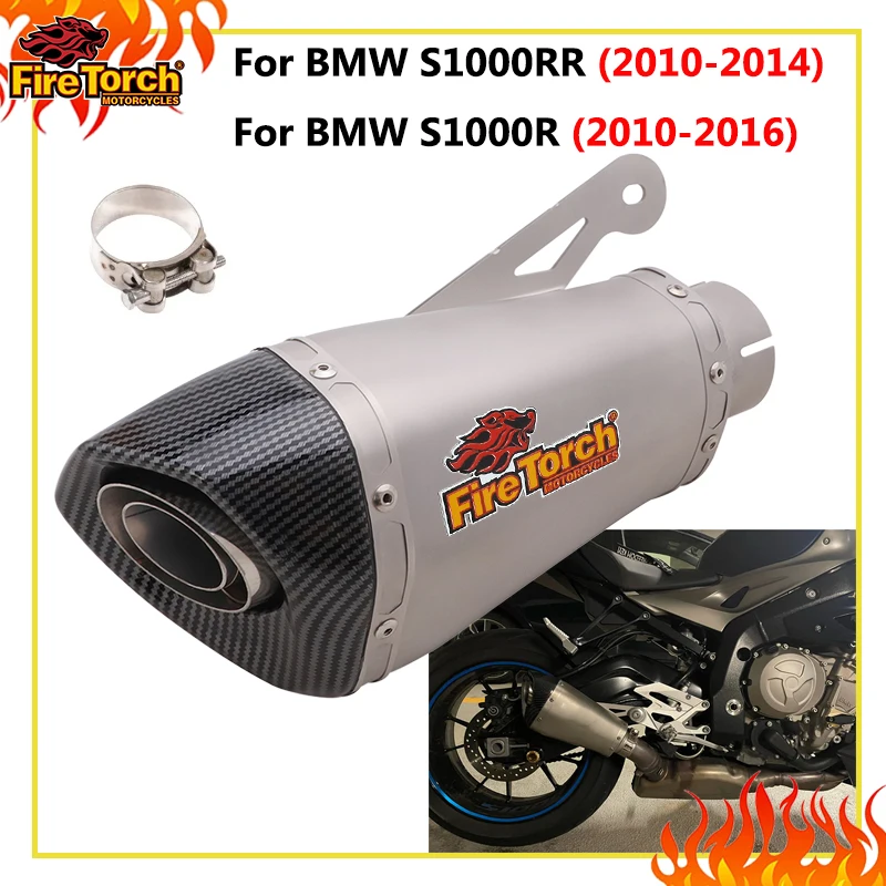 Slip-On 60MM Motorrad-Auspuffanlage Schalldämpfer für BMW S1000 S1000R S1000RR R RR mit abnehmbarem DB-Killer aus Edelstahl