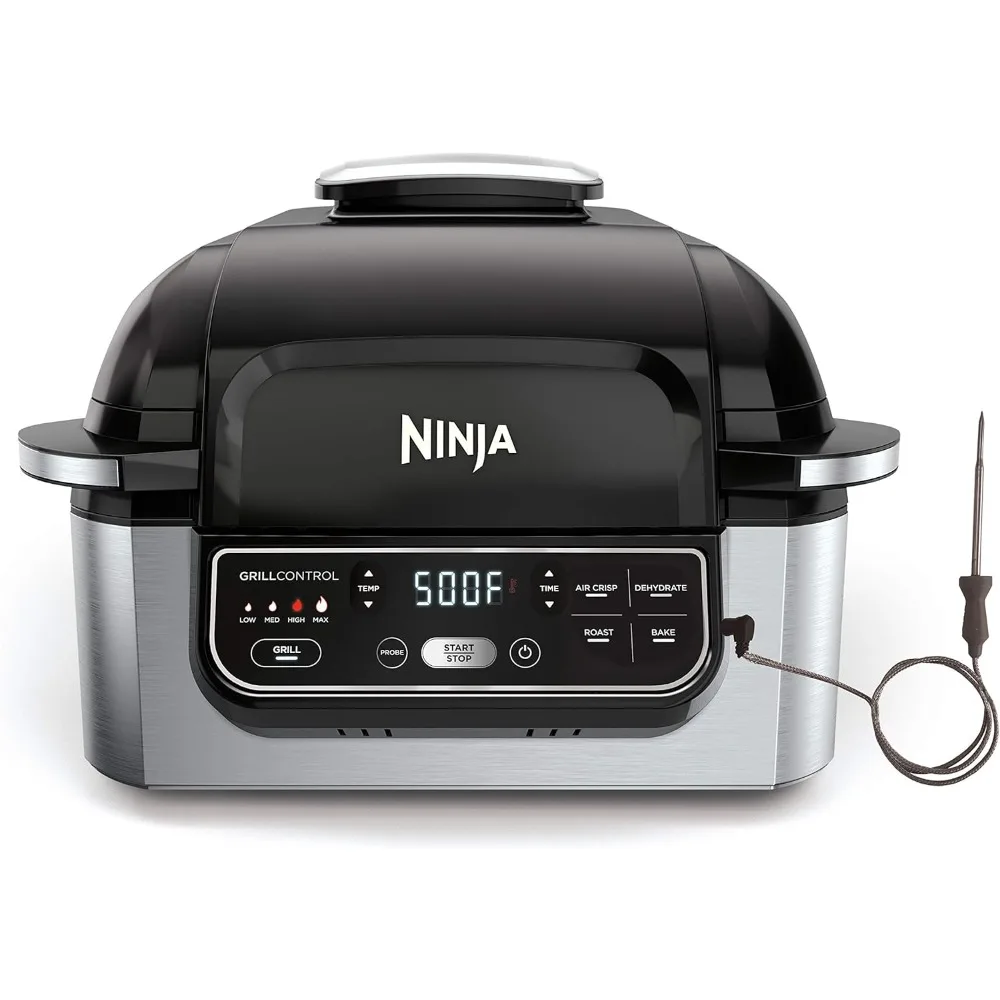 5-in-1 Indoor Integrated Smart Probe, 4-Quart Air Fryer, Roast, Bake, Dehydrate, an Cyclonic Grilling Technology