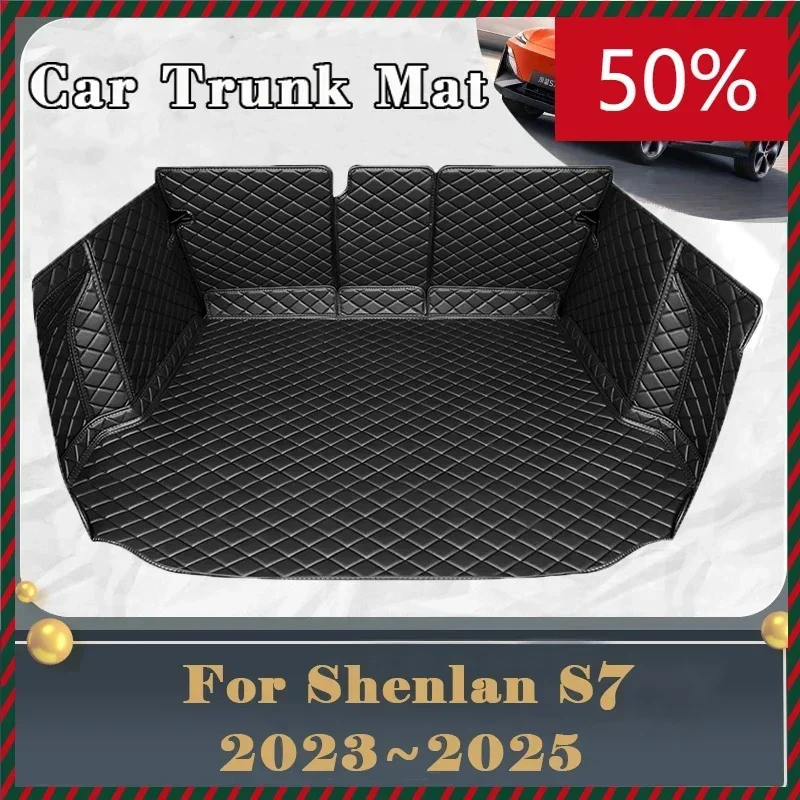 Car Trunk Mat For Changan Shenlan Deepal S7 2023 2024 2025 Dirt-resistant Fully Trunk Mat Luxury Rear Cargo Tray Car Accessories