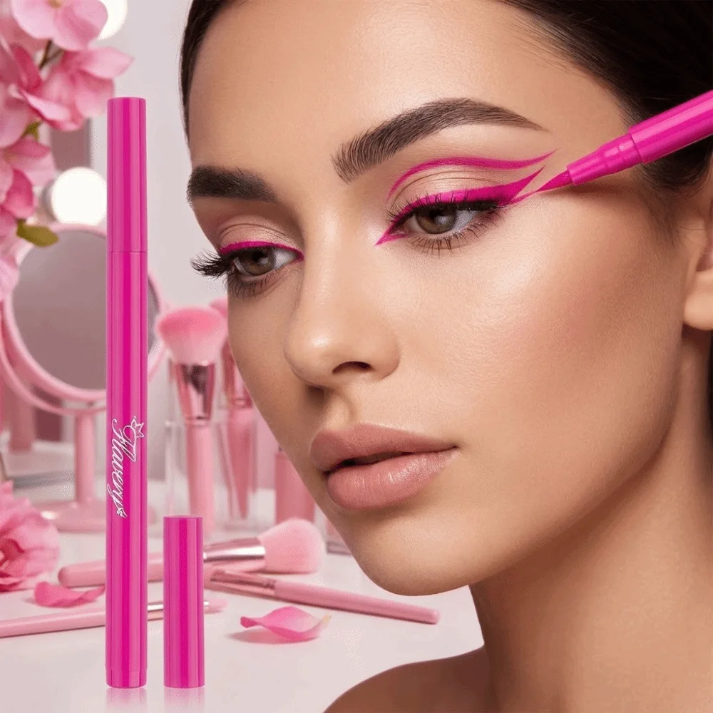 Juego de 12 colores de delineador de ojos líquido mate con punta de precisión, colores neón a prueba de manchas, lápiz delineador de ojos colorido, fácil aplicación