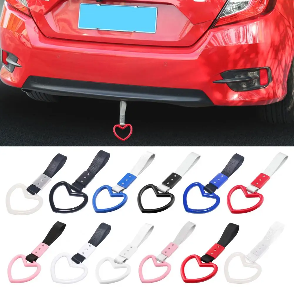Heart Shape Car Handle Straps, Glow in Dark Anti Static Warning Ring for Rear Bumper, Bus Broken Heart Handle for Car Interior