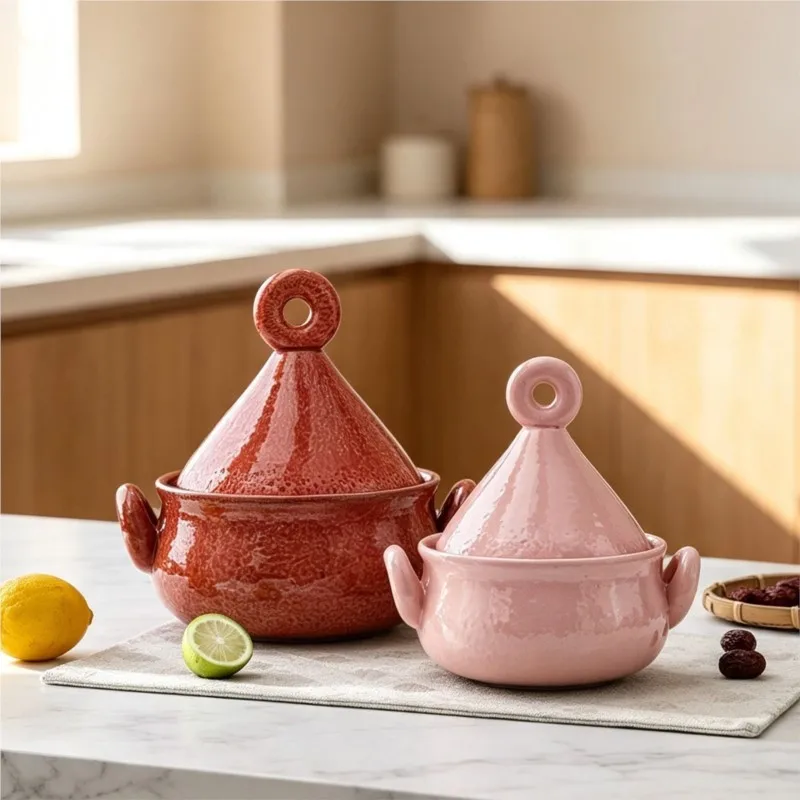 Creative Design Clay Pot Home Soup Making High Temperature Resistance Dry Burning No Cracking Ceramic Taji Pot Soup Pot ZJ312