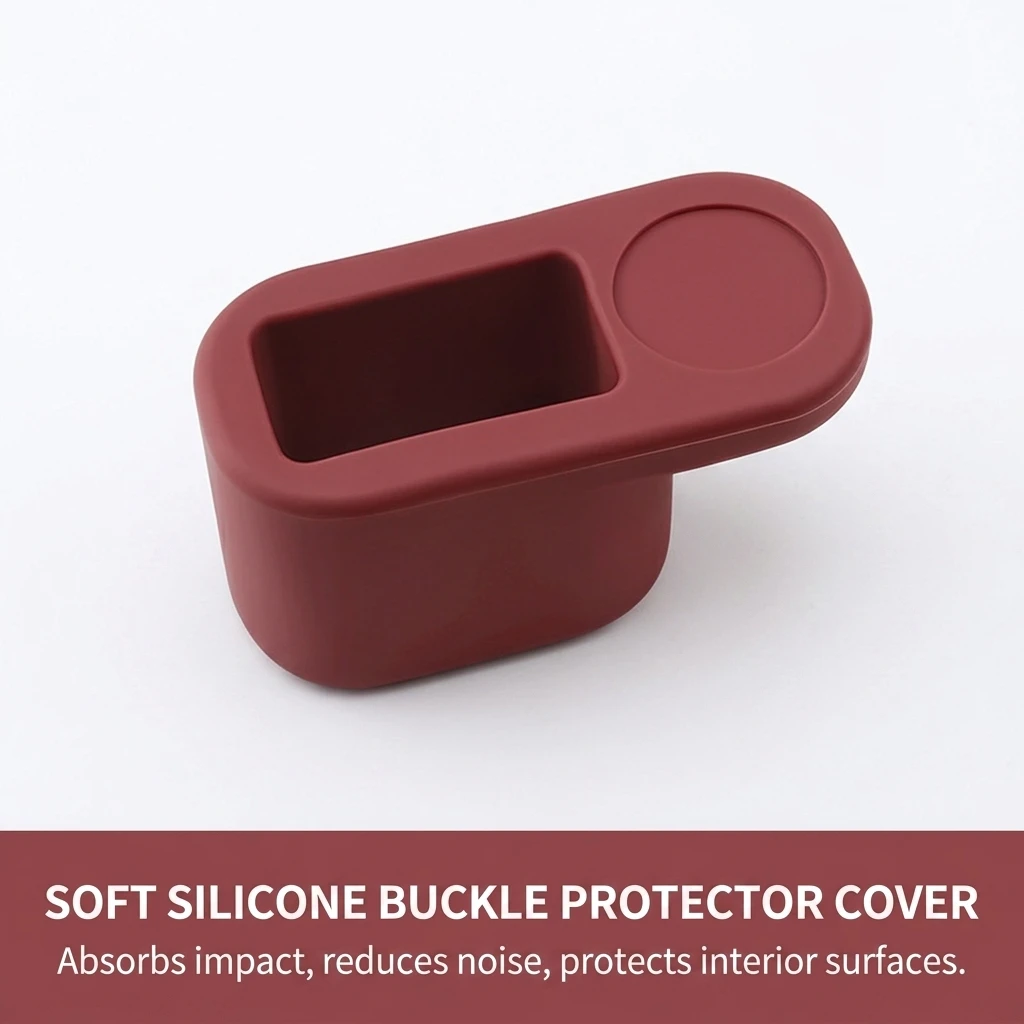 Anti-Impact Seat Belt Buckle Protector Soft Silicone Guard for Mini Cooper Interior Noise Reduction Cushion Durable Base