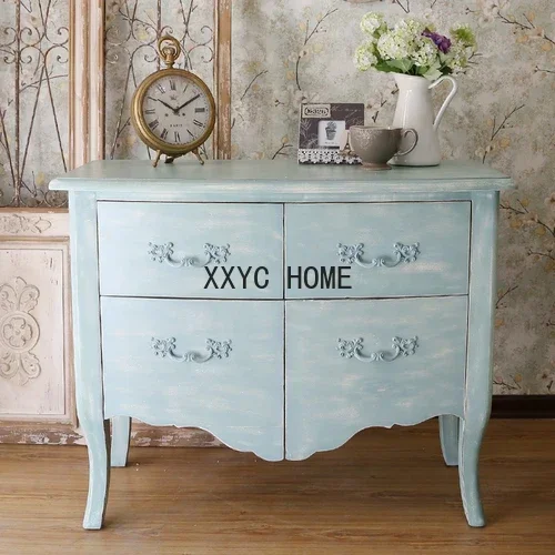 American Style French Style Home Export Retro Country Distressed Chest of Drawers Entrance Cabinet Storage Cabinet