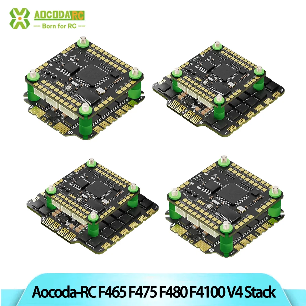 

Aocoda-RC F465 F475 F480 F4100 V4 Stack F405 V4 FC+AM32 65A / 75A / 80A / 100A 32BIT 4in1 ESC 30x30mm for FPV Freestyle Drone