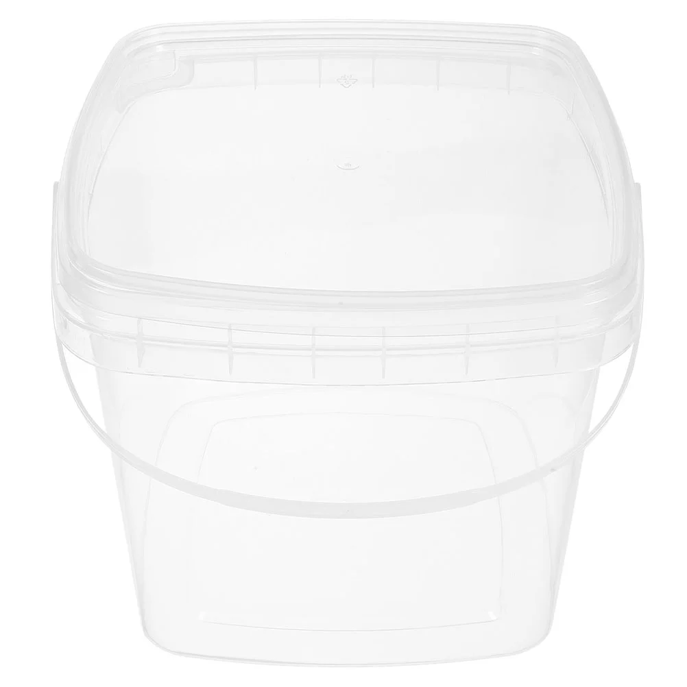 1 Piece Transparent Plastic Bucket Handle Compact Lightweight Food Storage Portable Empty Water Bucket for Outdoor