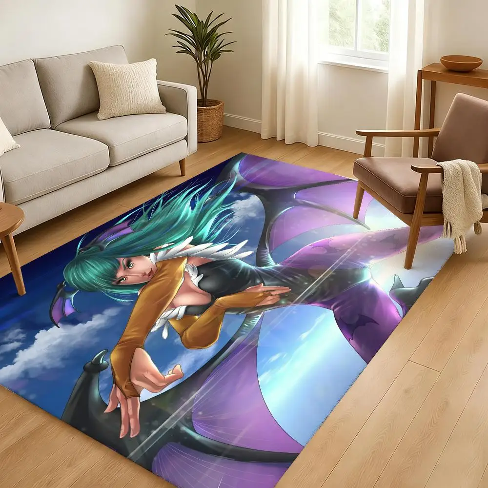 Darkstalkers Floor Mat Soft Thickened Absorbent Non-Slip Bedroom Living Room Door Mat Home Decor Flannel Rugs