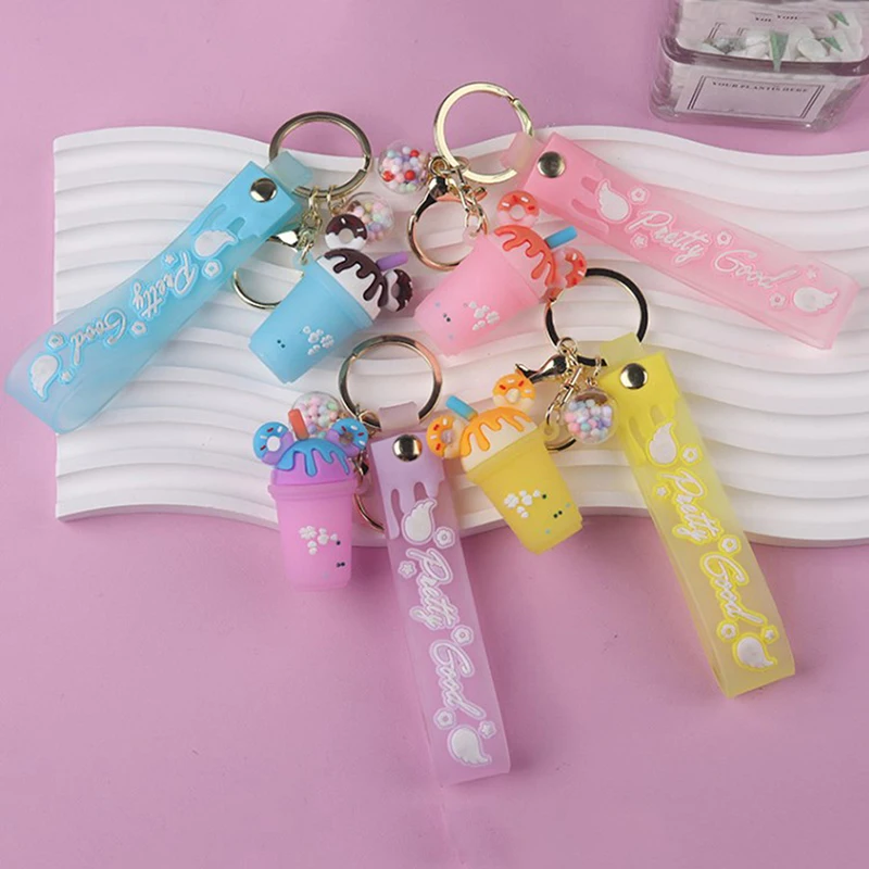 Personality Creative Ice Cream Shape Keychians For Women Cute Car Bag Keychain Decorate Women Accessories Trend Jewelry