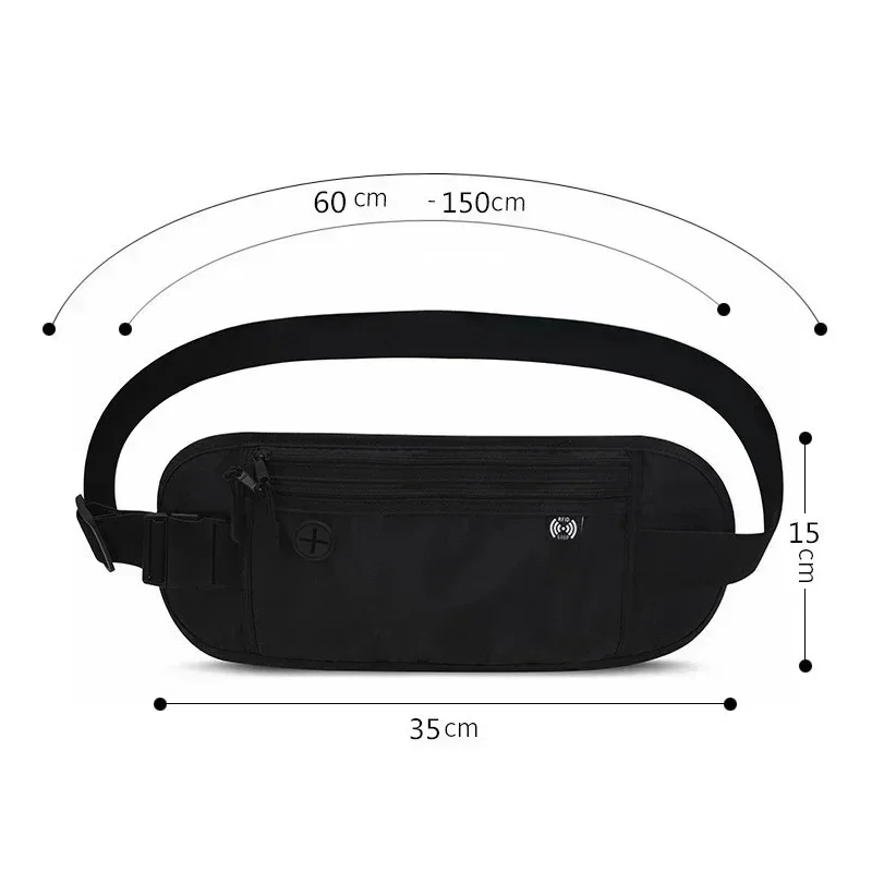 Invisible Travel Waist Pack Pouch for Passport Money Belt Bag Hidden Security Wallet Outdoor Sports Jogging Chest Pack Waist Bag