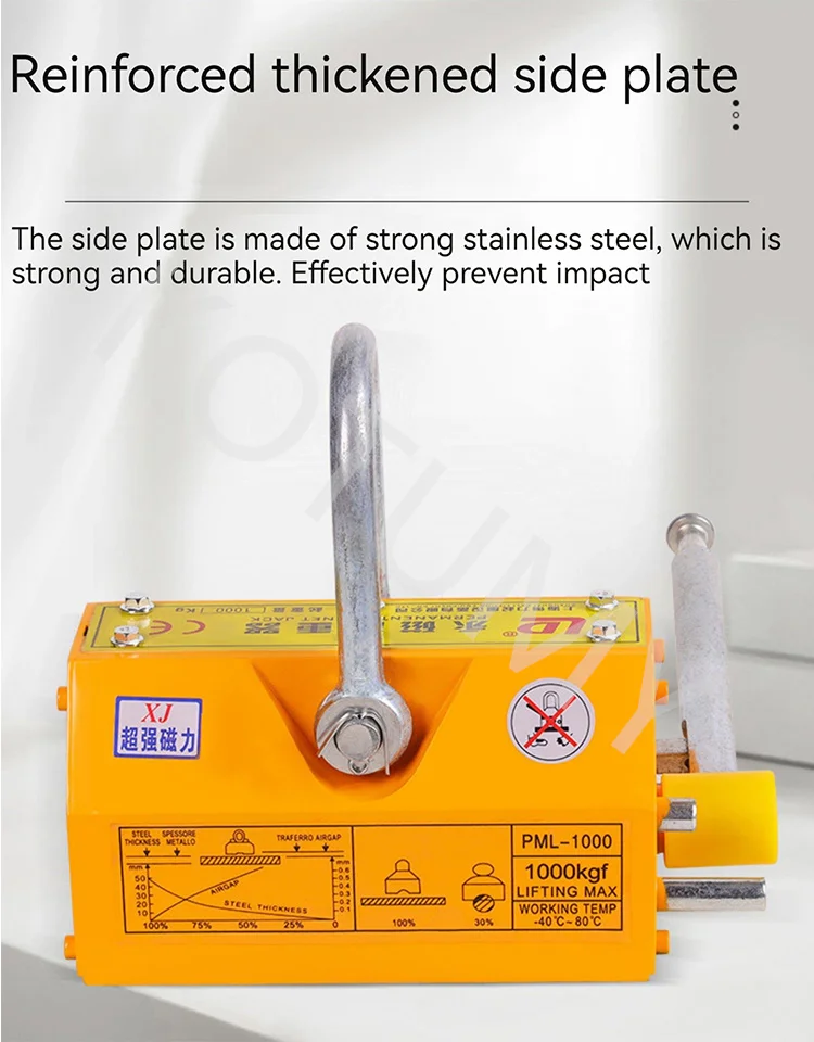 1000 kg/1 t Stahl-Magnetheber, robuster Kran-Hebemagnet