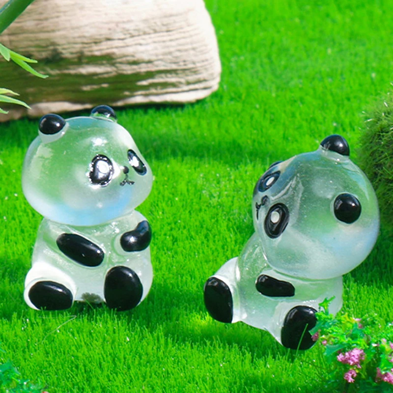 Figurita de Panda 3D moderna para niños, decoración de habitación Kawaii para el hogar, accesorios de jardín de hadas en miniatura, regalo de cumpleaños, 1 unidad