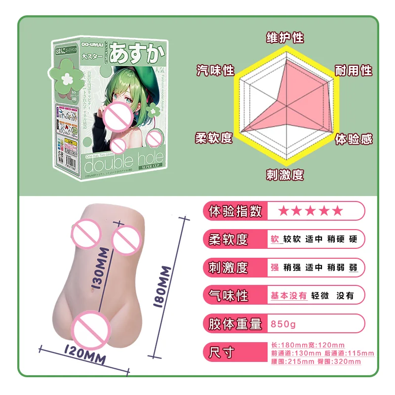 OOUMAI Adulto brinquedos sexuais adultos copo de avião masculino, vagina artificial simulada, macio e confortável estilo anime japonês brinquedo sexual adulto