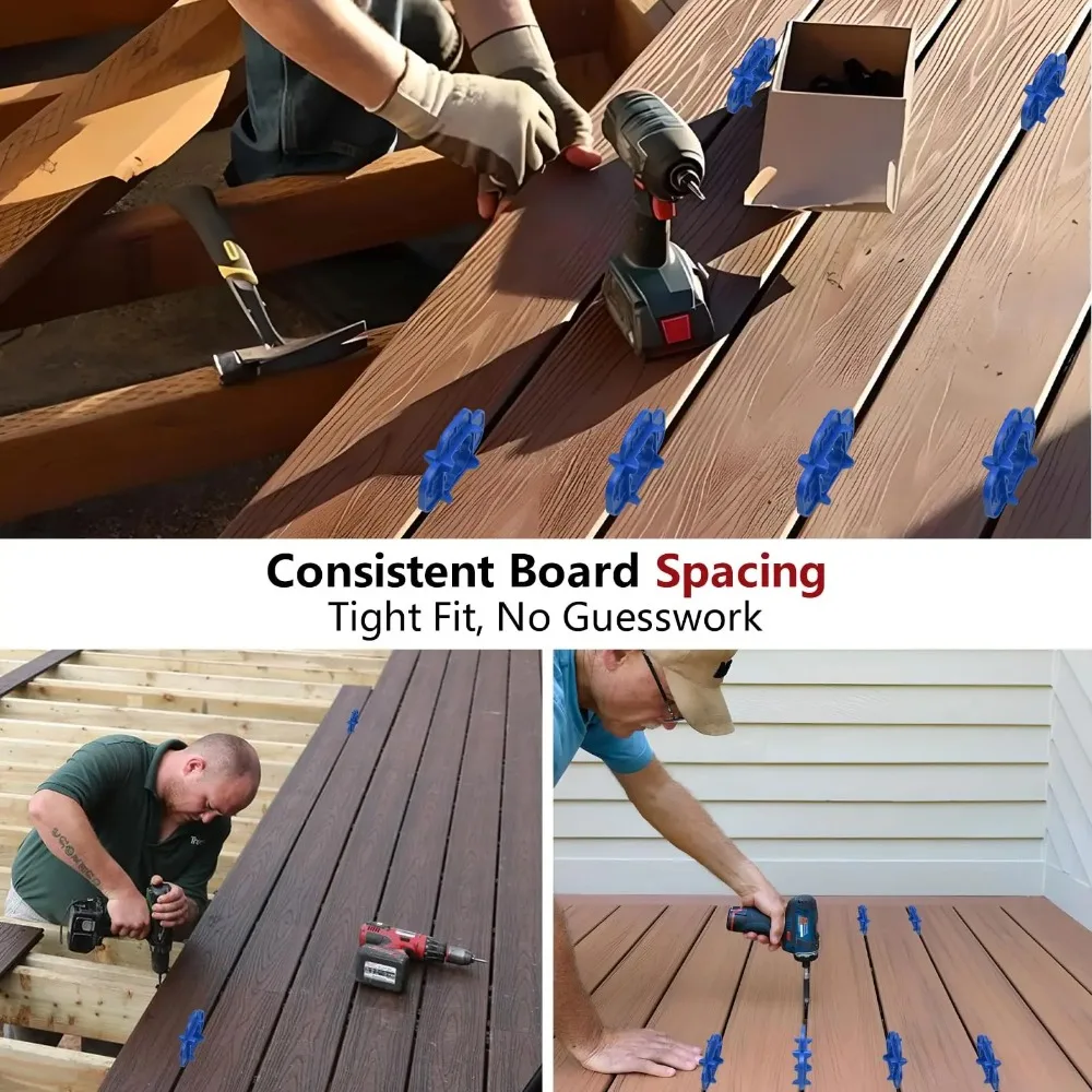 1/4/6Pcs Thickened 4-in-1 Multi-Size Deck Spacer Tool Plastic Reusable Deck Spacers Multi-function Decking Board Spacers