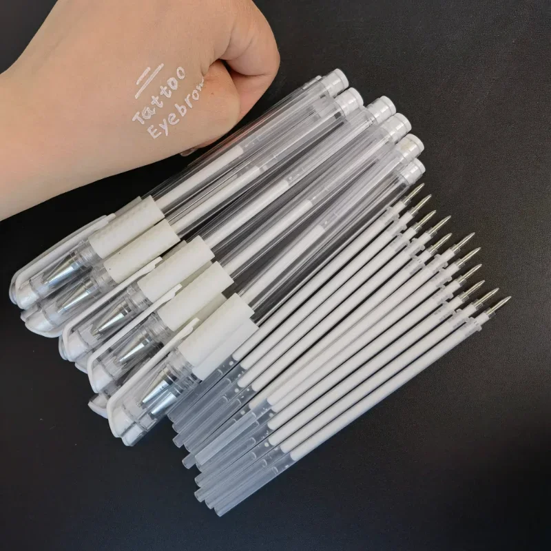 10/20 biały chirurgiczny tatuaż na brwi Marker do skóry pióro akcesoria narzędziowe tatuaż Marker pióro z wkładem Microblading pozycjonowanie
