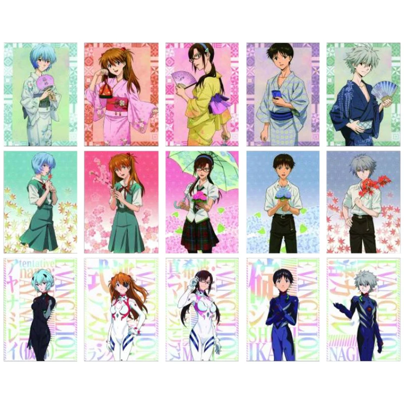 5 ชิ้น/เซ็ตอะนิเมะ EVA Ikari Shinji Ayanami Rei Asuka Langley Soryu Nagisa Kaworu Mari Makinami Illustrious เกมคอลเลกชันการ์ดและ y