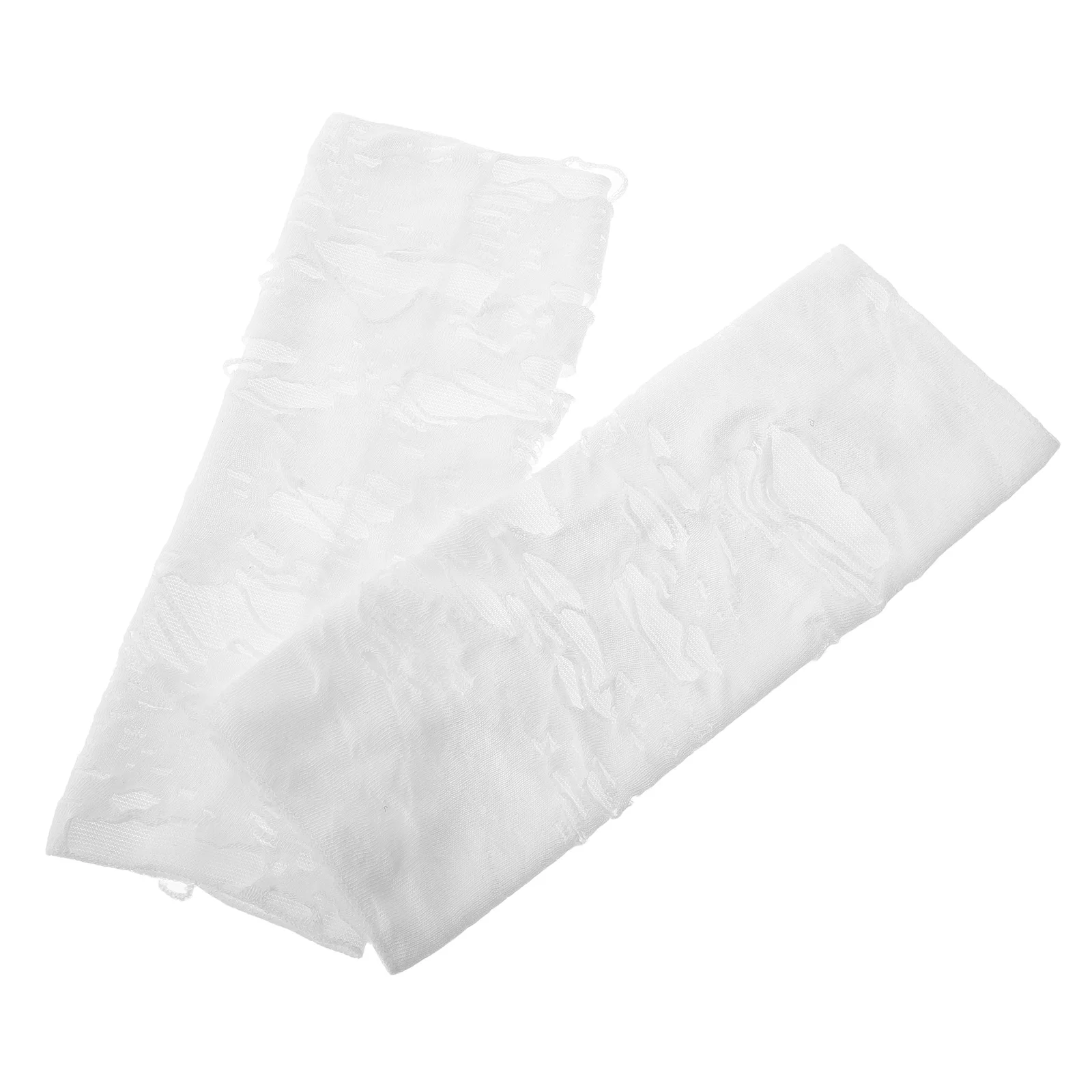 

White Punk Fingerless Steampunk Gothic Ripped Broken Slit Gloves For Halloween Costume Party Performance Daily Wear Unique Edgy