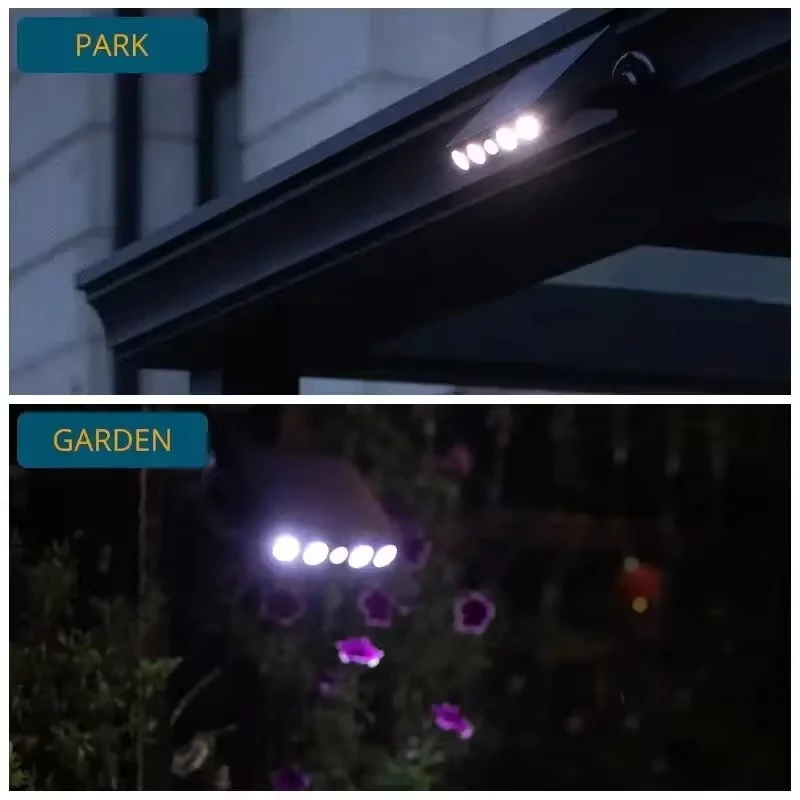 Powerful 4 LED Solar Security Lights Outdoor Decor Sensor Motion 3 Modes Street Waterproof Lamp Wall Night Work Light for Garden