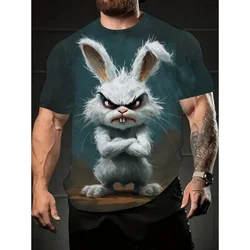 Fashion Rabbit Bear Pattern T Shirt For Men Fun Monkey Cat 3D Printed Short Sleeve Tops Summer Casual Tee Shirts Unisex Clothing