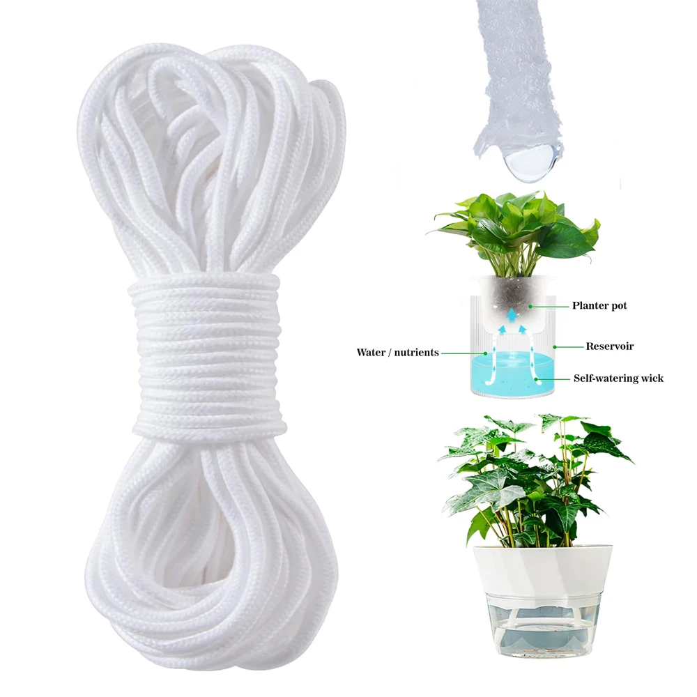 Self Watering Rope for Plants Wicking Cord for Garden Wick Rope for System Capillary Wick for Potting Orchid Tomato Plant