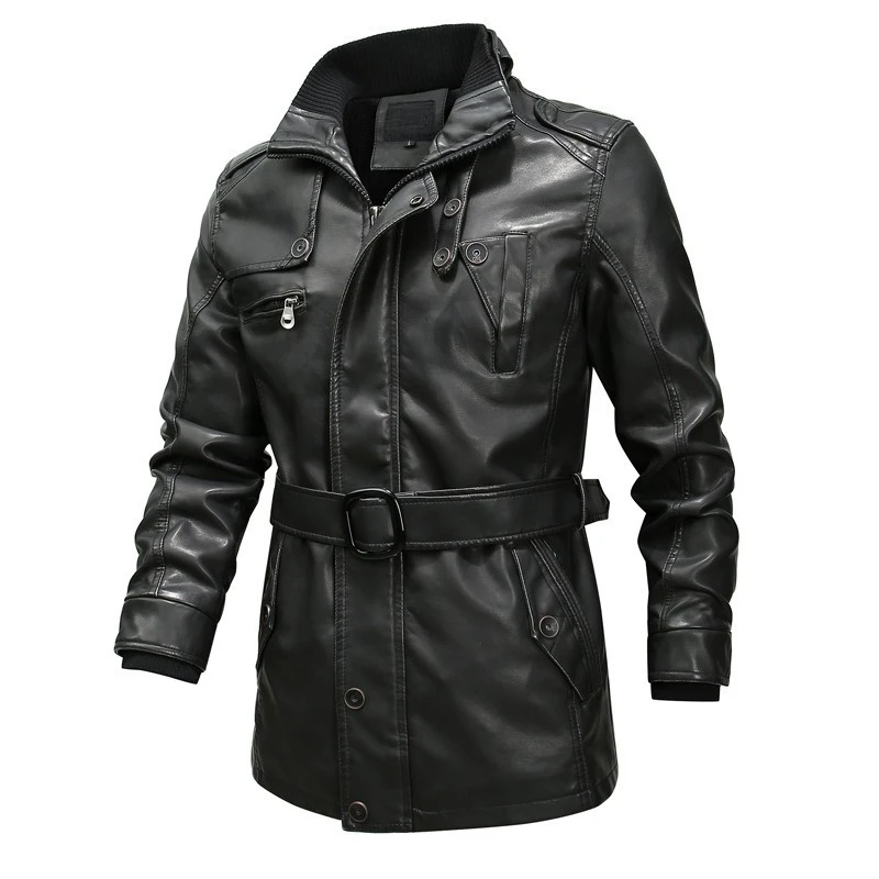 Men's locomotive washed leather jacket PU leather jacket, jacket