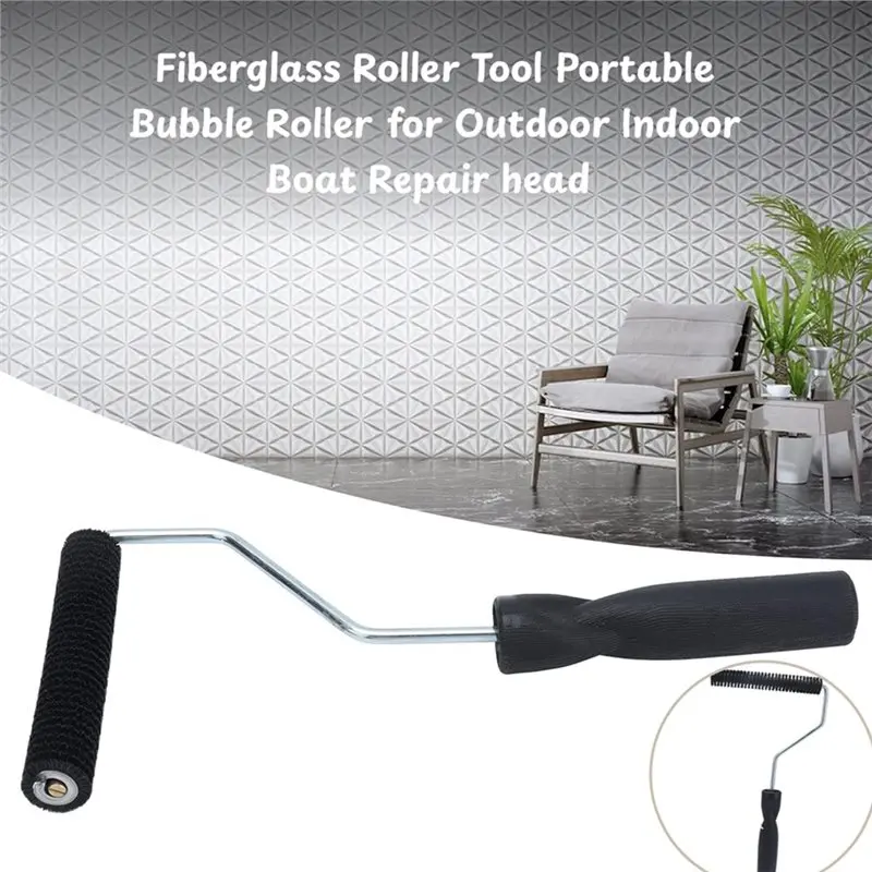 ABVG-Fiberglass Roller Tool, Portable Bubble Remover Paint Roller For Indoor Outdoor Laminating And Boat Repair