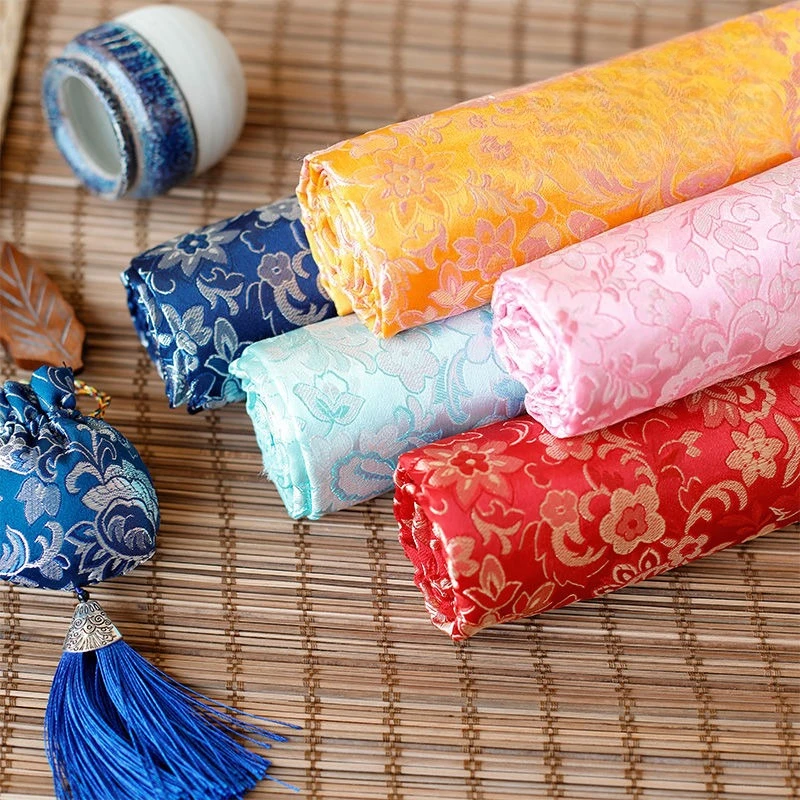 Tela Jacquard satinada con brocado de imitación para bolsitas hechas a mano, accesorios de costura para traje Tang, Material de alta calidad al por mayor