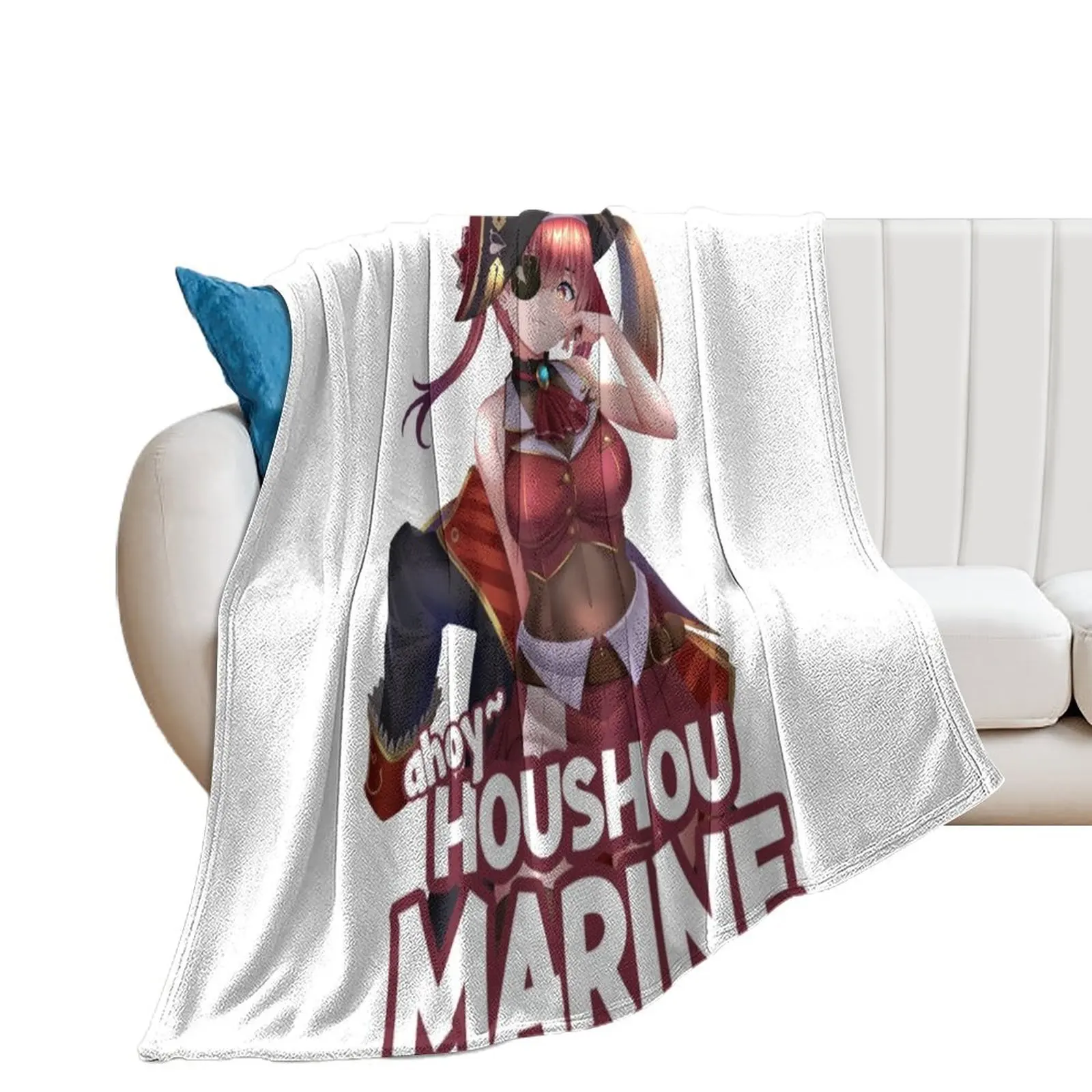 

Housou Marine - Hololive Throw Blanket Beach Flannels Blankets