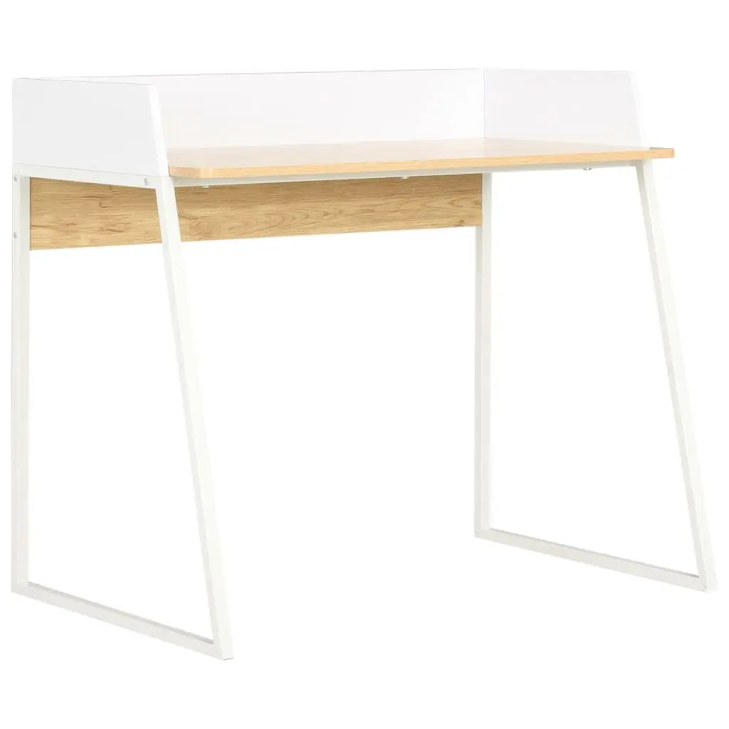 

Desk White and Oak Engineered wood, Powder-coated steel