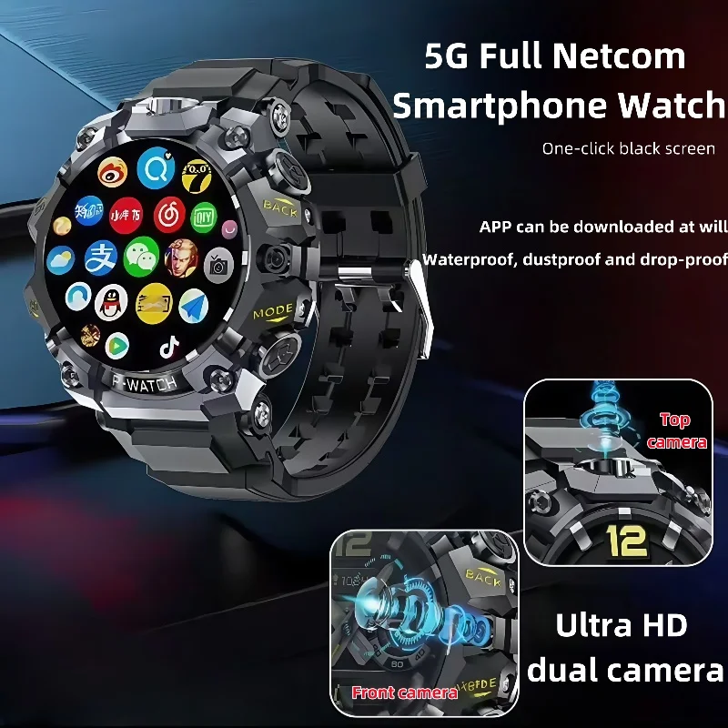 

Q668 Smart Watch Android 4G LTE Smartwatch IP68 waterproof 800W HD Dual Camera Amoled GPS WIFI Multi sport mode Download Apps