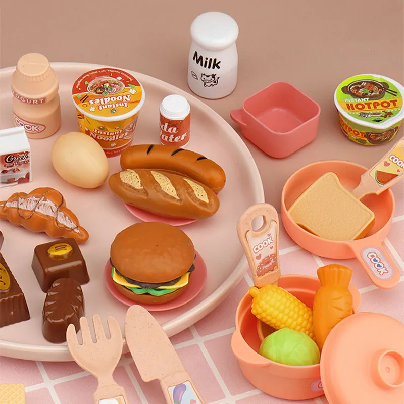 Table de cuisine avec réchaud simulé pour enfants, mini jouets de cuisine, maison de courses, cadeau