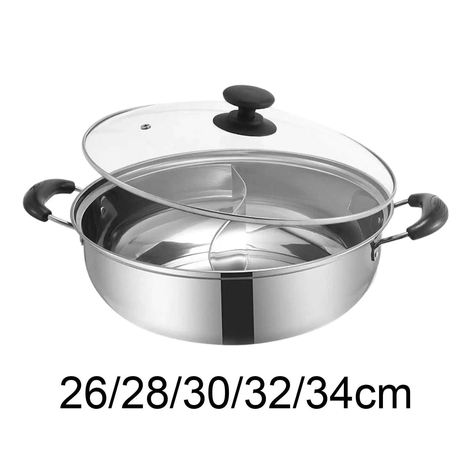 Olla china Shabu Shabu, olla para cocinar sopa, olla de acero inoxidable con divisor, utensilios de cocina, olla caliente de doble sabor para acampar, fiesta en casa