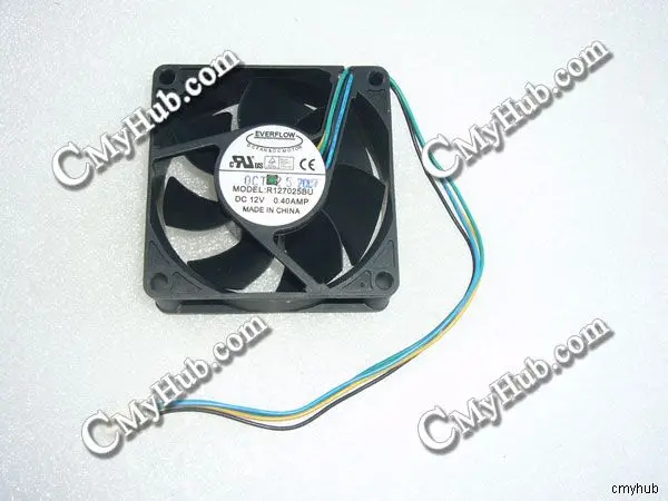 For EVERFLOW R127025BU DC12V 0.4A 7025 7CM 70MM 70X70X25MM 4pin Cooling Fan R127025BU