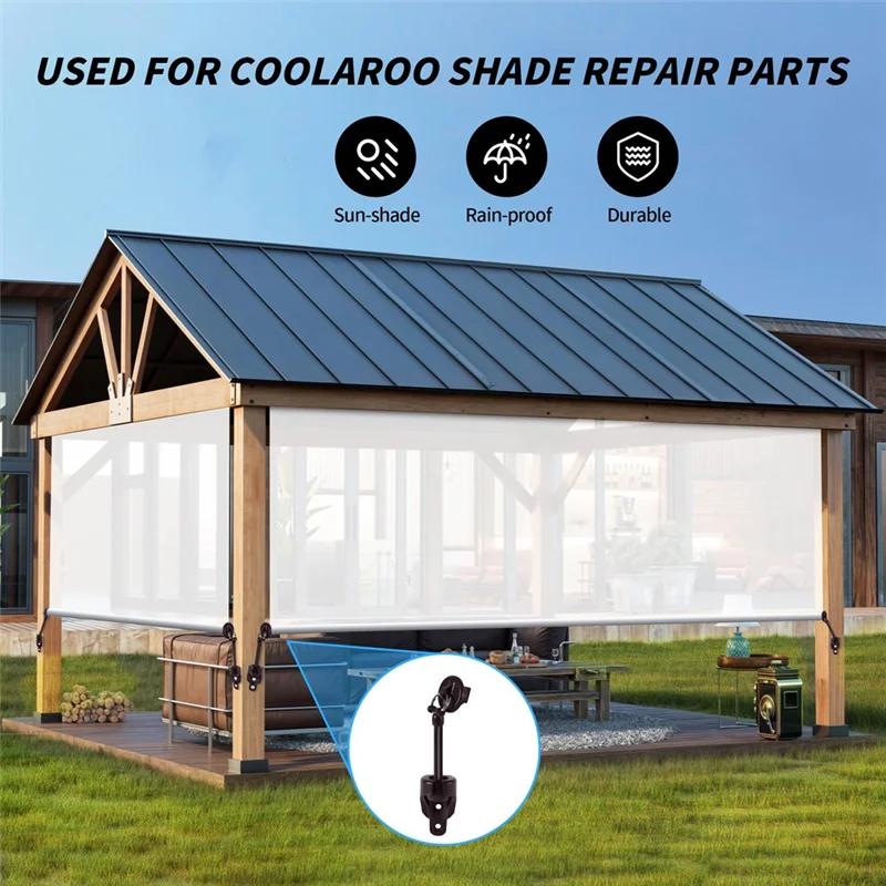 HOES-Replacement Parts Kit For Sun Shade- 4PCS Includes Reinforced Tie Downs, End Caps With Rings For Outdoor Blinds& Roller Sha